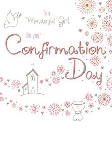 Girl 8x5 - Pink Flowers & Icons On White Backgroun