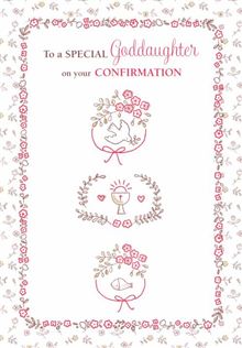 Goddaughter 8x5 - Flowers Dove Chalice